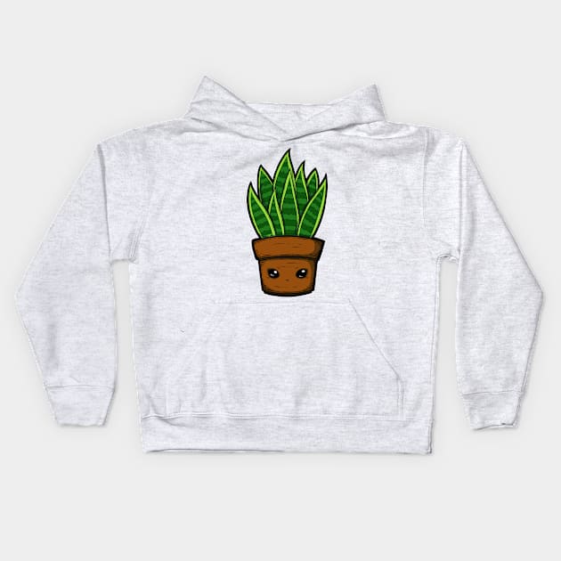 Cute Snake Plant Kids Hoodie by zarya_kiqo